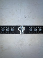 New Black Genuine Leather Blazin Roxx Silver Bling Cross S Belt #N3510401 Z-103
