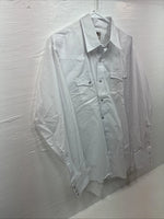 New Men’s Circle S White Simple Long Sleeve Pearl Snap 17 Large M-65