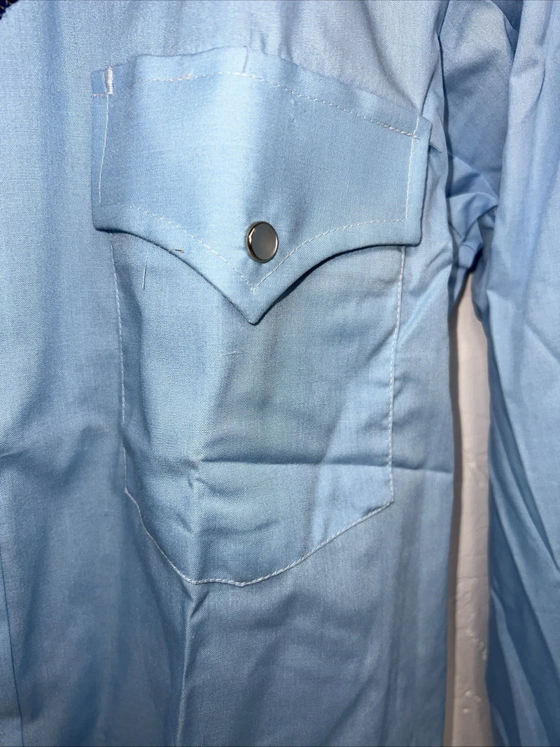 New Men’s Blue Champion Westerns Long Sleeve Pearl Snap Shirt. 15x33 M S-6