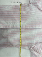 New Women’s H Bar C Pink Stripe Long Sleeve Button Up Size 36 LL-32
