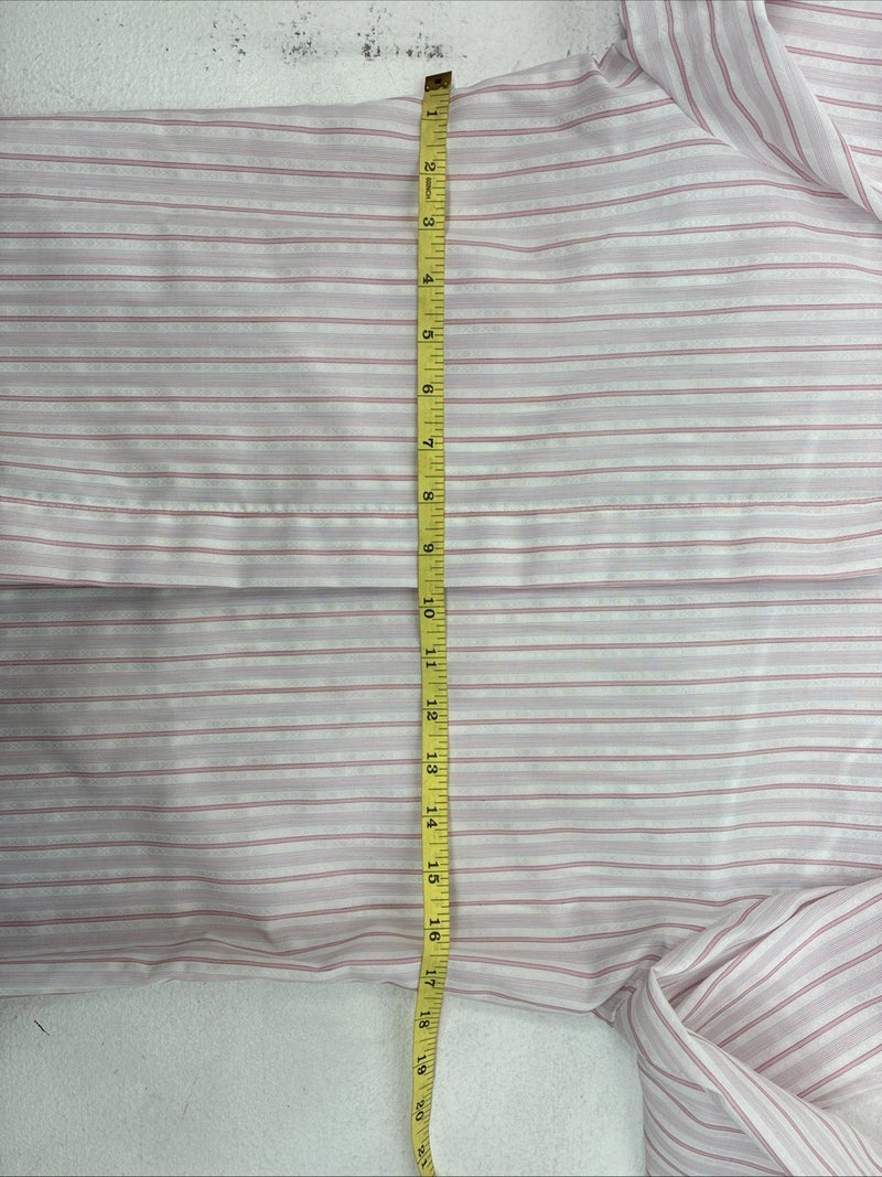New Women’s H Bar C Pink Stripe Long Sleeve Button Up Size 36 LL-32