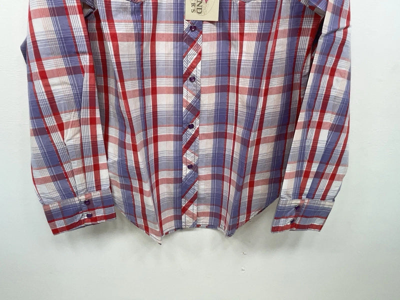 New Women’s Plaid Cumberland Outfitters Long Sleeve Button Up Shirt M 3B-37