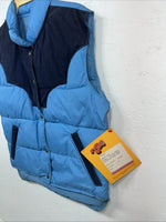 New Women’s Blue Comfy Puffer Lariat Vest 12 #8596 UU-31