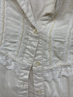 New Women’s Stage West White Pearl Long Sleeve Button Up Size Medium YY-75