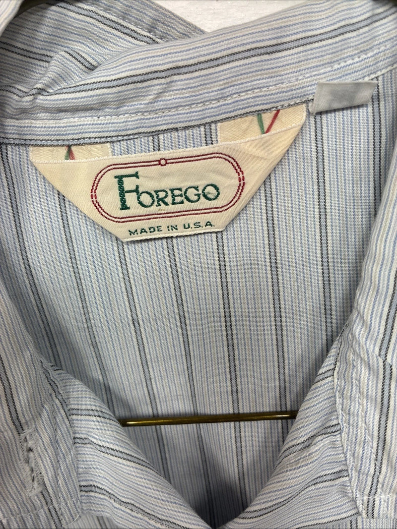 New Women’s Forego Blue Stripe Long Sleeve Button Up Size 36 LL-31