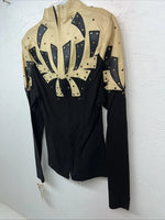 New Women’s 1849 Authentic Ranchwear Black Yellow Western Show Shirt XS WW-13