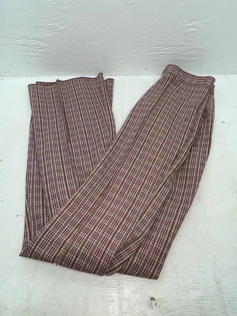New Vintage Red Checkered Panhandle Slim Polyester Pants #8072 VV-107