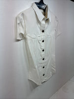 New Women’s Denũm Jeans White Short Sleeve Pearl Snap Shirt Small MM-72