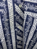 New Men’s Blue HbarC Ranchwear Long Sleeve Pearl Snap Shirt. M S-38