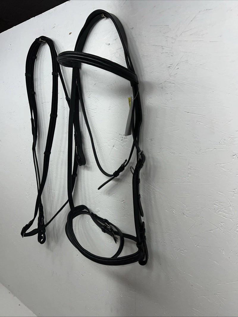 New Camelot Black Leather Oversize Dressage Bridle #160507 BB-44