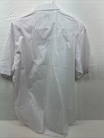 New Men’s ELY Cattleman White Simple Short Sleeve Pearl Snap 18.5 2XL F-83