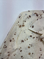 New Womens Panhandle Slim Yellow Floral Long Sleeve Pearl Snap Size 14 KK-9