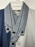 New Men’s Cowboy threads Blue And White Short Sleeve Button Up Small A-194
