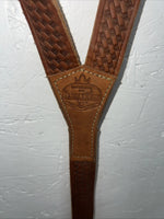 New Saddle king Brown Leather Men’s Suspenders 3C-25