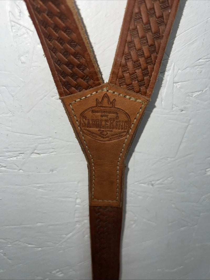 New Saddle king Brown Leather Men’s Suspenders 3C-25