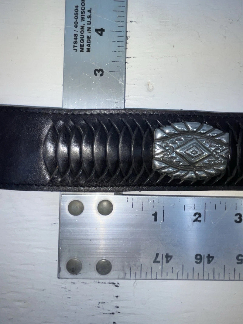 New Black Genuine Leather M & F Weaved And Pendent 24” Belt #3241001 NN-69