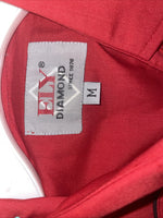 New Men’s ELY Diamond Red Long Sleeve Pearl Snap Medium B-122