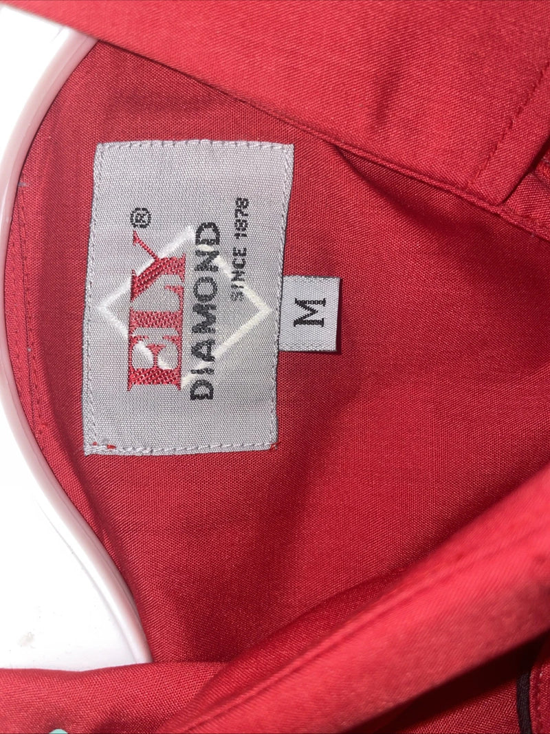 New Men’s ELY Diamond Red Long Sleeve Pearl Snap Medium B-122
