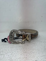 New Cow Print Genuine Leather Blazin Roxx Bling S Belt #N3510602 Z-28