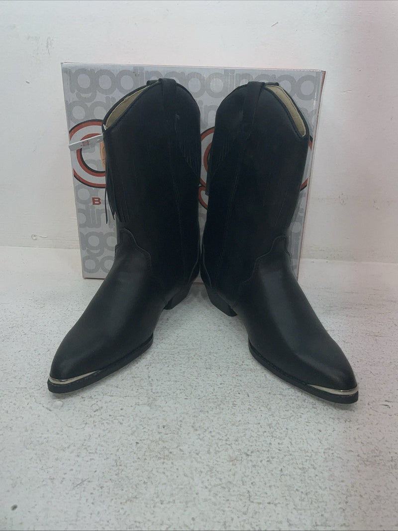 New Youth Black With Fringe Dingo Cowboy Boots. C 3220 6 D. 2-150