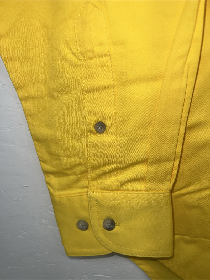New Men’s Wrangler Yellow PBR Long Sleeve Button Up Small A-199