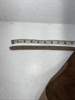 NOS Brown Show Chaps With Fringe Adjustable Waist 33” I-64