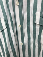 New Women’s Longhorn Green Stripe Short Sleeve Button Up Size 16.5 GG-3