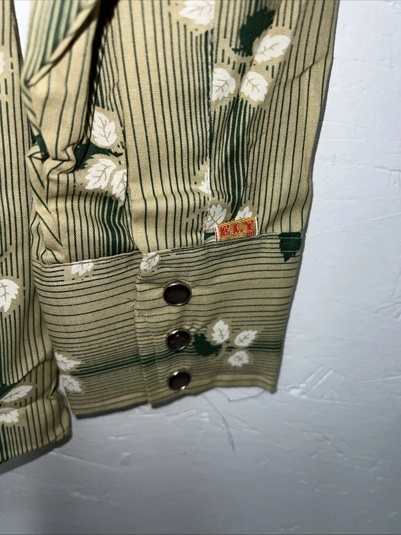 New Men’s Green ELY Plains Long Sleeve Pearl Snap Shirt. 15x34 M S-4