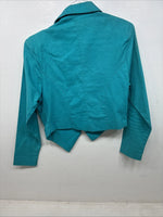 New Women’s GITANO Teal Long Sleeve Button Up Shirt Size Small TT-99
