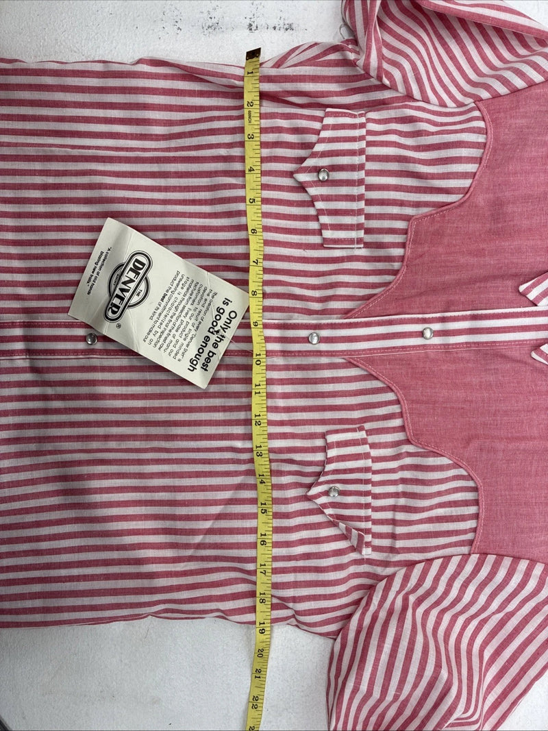 New Women’s Denver Pink Stripe Long Sleeve Pearl Snap Medium LL-101