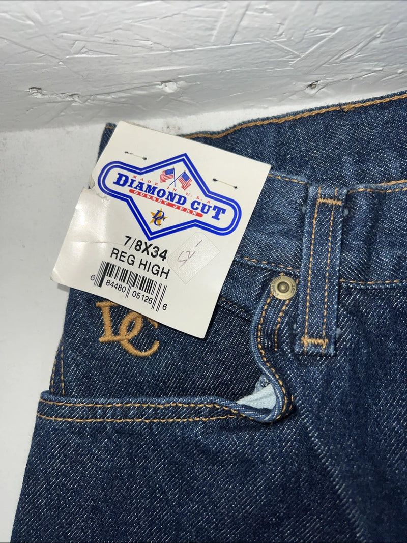 New Woman’s Diamond Cut Regular Fit High Rise Denim Jeans. 7/8x34 M-16