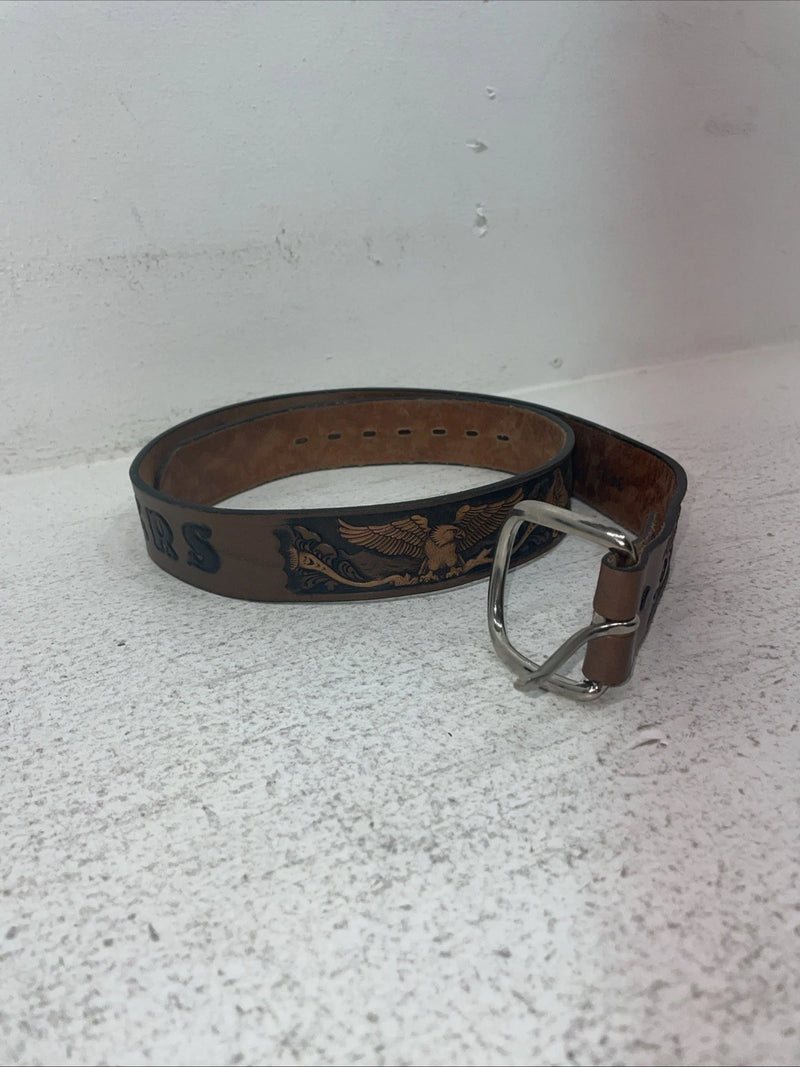 New Brown Genuine Leather Chambers Eagle Tooled 34” Belt #6412-13 Z-22