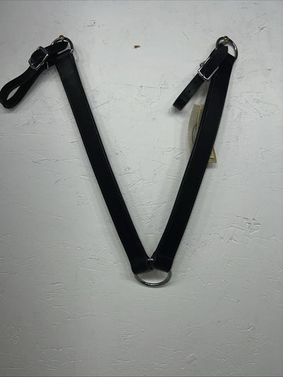New Royal King Black Genuine Leather Tripping Collar #41-950 Y-23