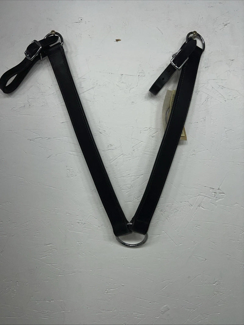 New Royal King Black Genuine Leather Tripping Collar #41-950 Y-23
