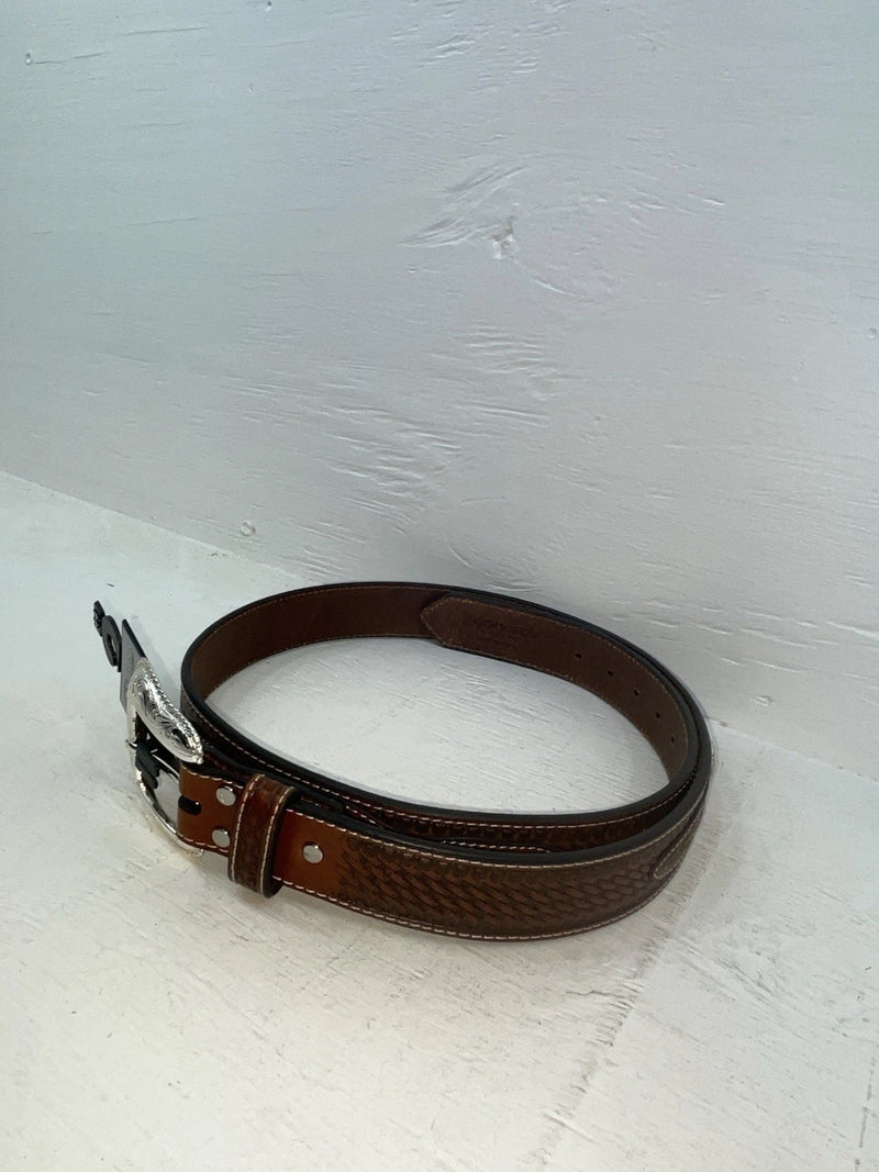 New Brown Genuine Leather Nocona Tooled And Pendent 44” Belt #N2411608 NN-129