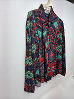 New Women’s Mine & Bills Multicolor Design Long Sleeve Button Up Medium MM-99