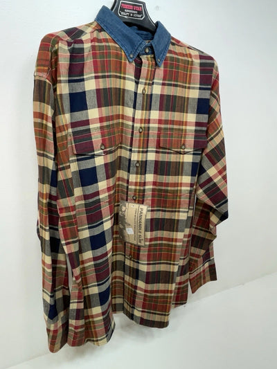 New Men’s Colored Plaid Panhandle Slim Long Sleeve Button Up Shirt L 3B-119