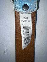 New Blue Genuine Leather 3D Belt Co. Blue Bling 30” Belt #677 Z-58