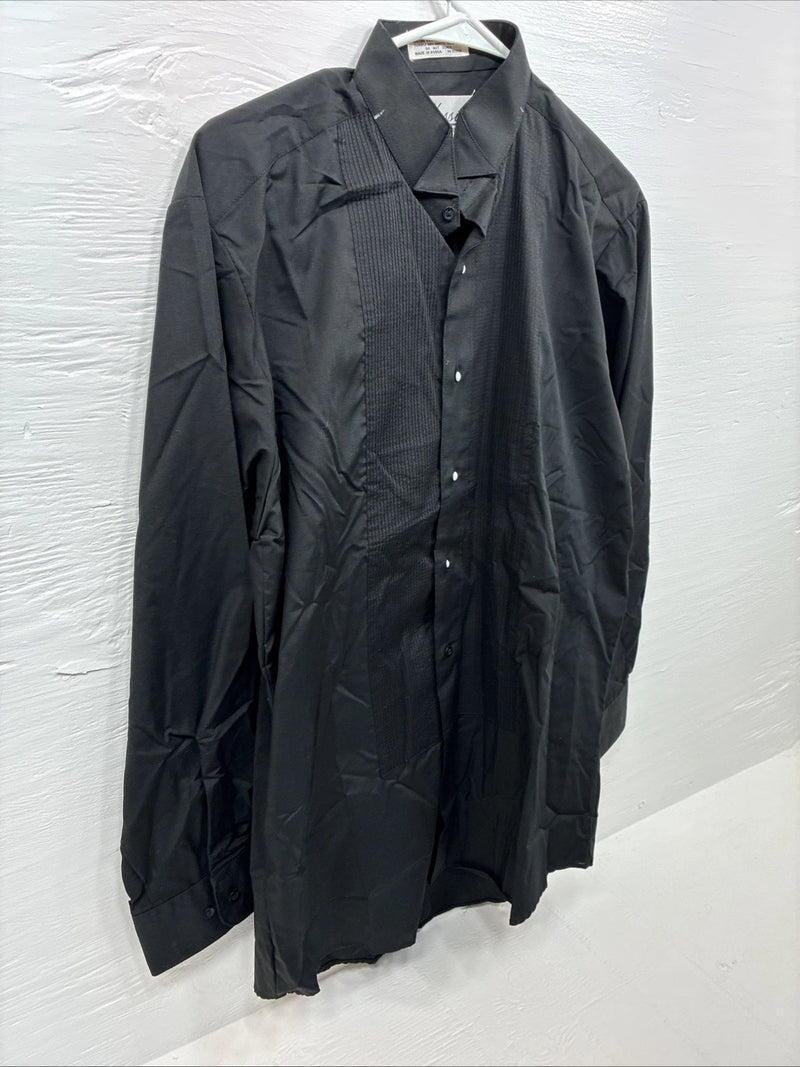 New Men’s Classix Black Long Sleeve Button Up Medium 32/33 E-79