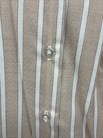 New Women’s Fenton Tan Stripe Long Sleeve Button Up Size 16 II-55