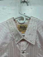 New Men’s ELY Cattleman Pink Stripe Short Sleeve Pearl Snap 19 3XL H-39