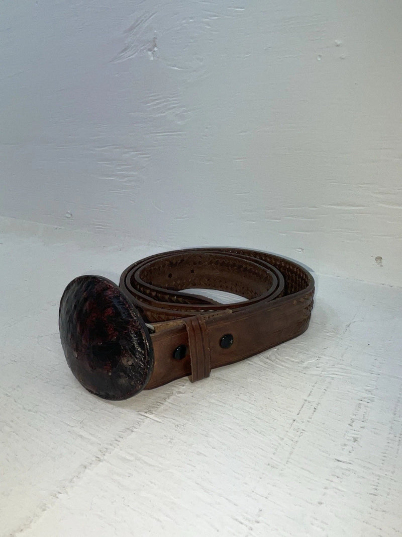 New Brown Genuine Leather Weaved 48” Belt NN-145