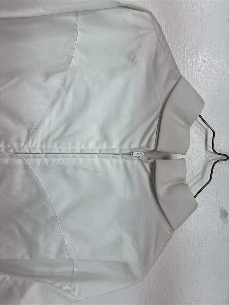 New Women’s Fenton White Design Long Sleeve Zip Up Shirt Size 16 TT-134