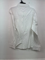 New Women’s Cumberland White Gem Long Sleeve Pearl Snap Size 1X KK-83