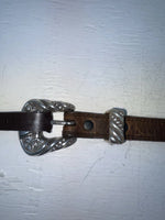 New Brown Genuine Leather Nocona Silver Pendent 28” Belt #3216244 JJ-119
