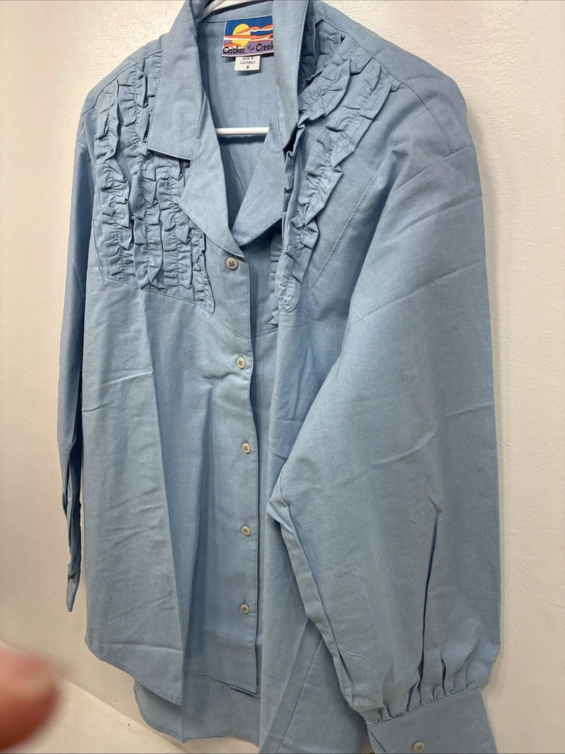 New Men’s Cricket Creek Blue Long Sleeve Button Up Medium MM-98