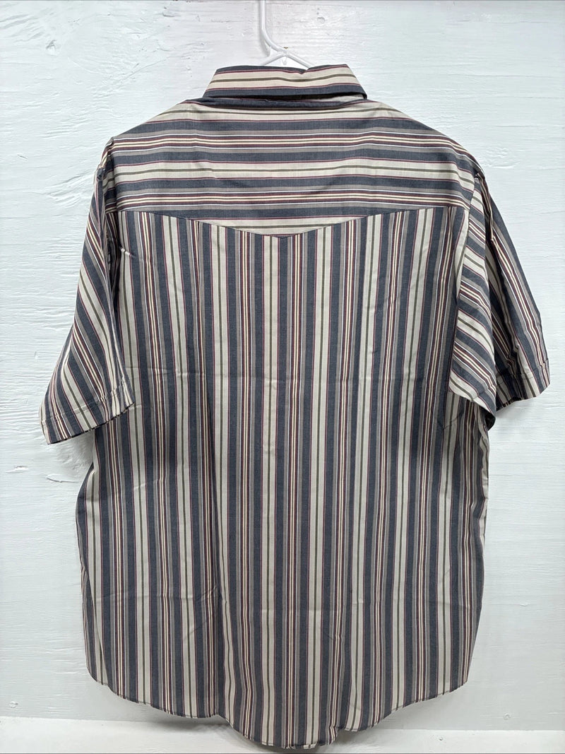 New Men’s ELY Cattleman Multicolor Stripe Short Sleeve Pearl Snap XLT R-67