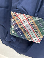 New Men’s Western Shirt Blue Plaid Long Sleeve Pearl Snap 15 X 33 Medium T-93