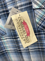 New Women’s Cumberland Blue Plaid Long Sleeve Pearl Snap 3XL GG-48