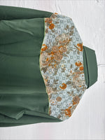 New Women’s Tem Tex Green Floral Long Sleeve Pearl Snap 16 XL CC-95